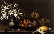 Francisco Barrera Still-Life with Flowers and Fruit oil painting reproduction